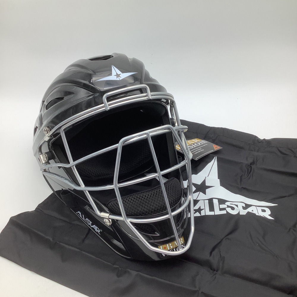 All-Star MVP2500-1 Catchers Helmet Black I BAR VISION Adult Size 7-7.5 NEW